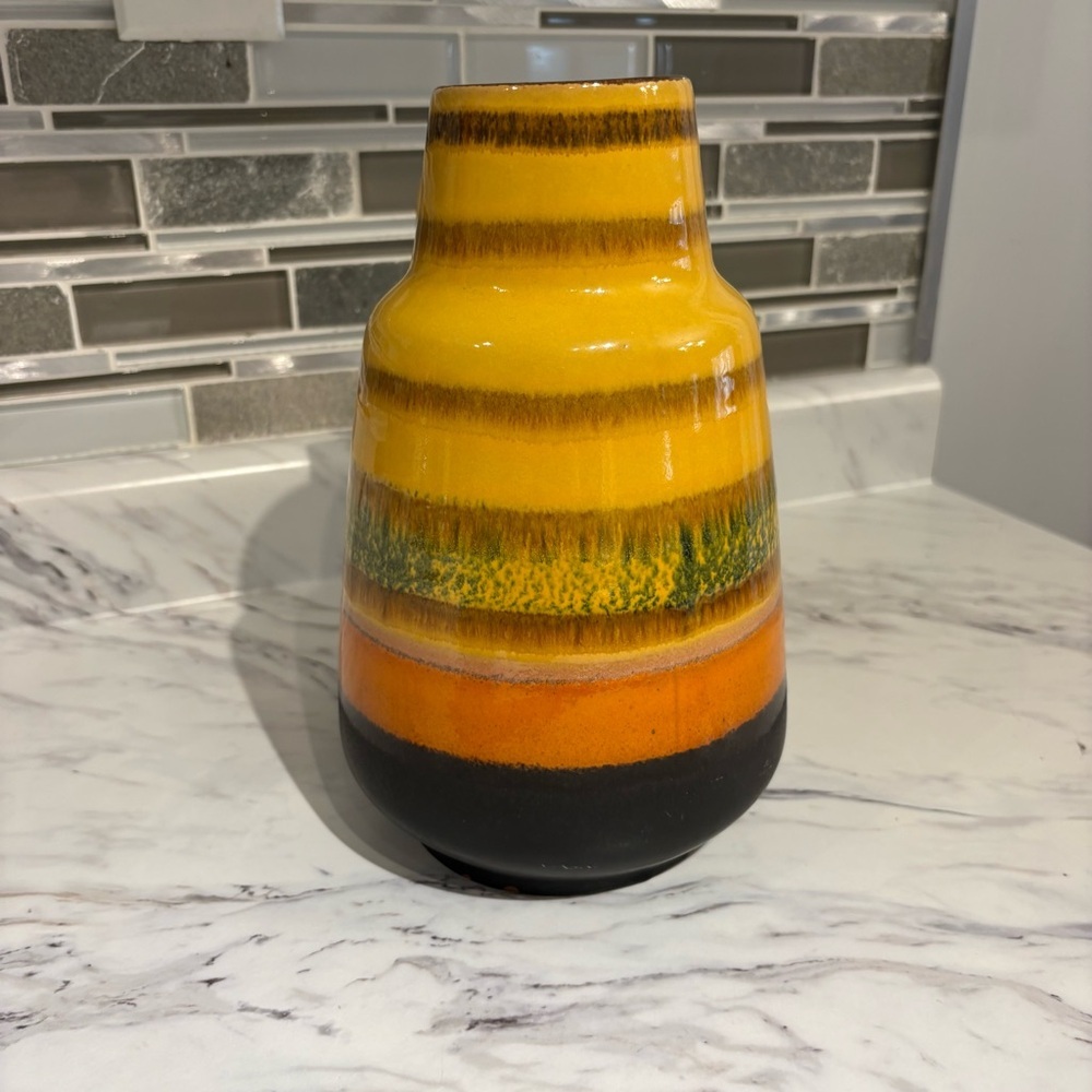 Vintage West Germany Fat Lava vase 1533-24 Mid Century Modern‎ - Picture 5 of 11